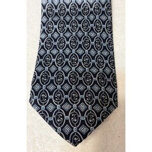 COMO HOUSE Italy  Mens 100% Blue Silk Tie Luxury Classic Necktie 58"